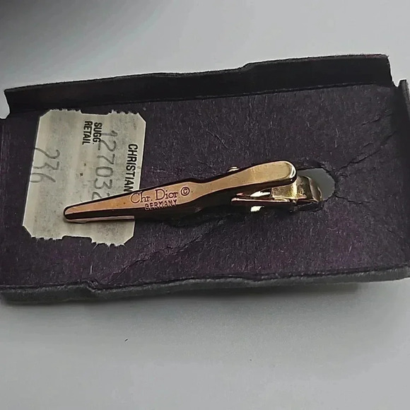 Christian Dior Rose Gold Tone Tie Bar with box - Picture 5 of 5